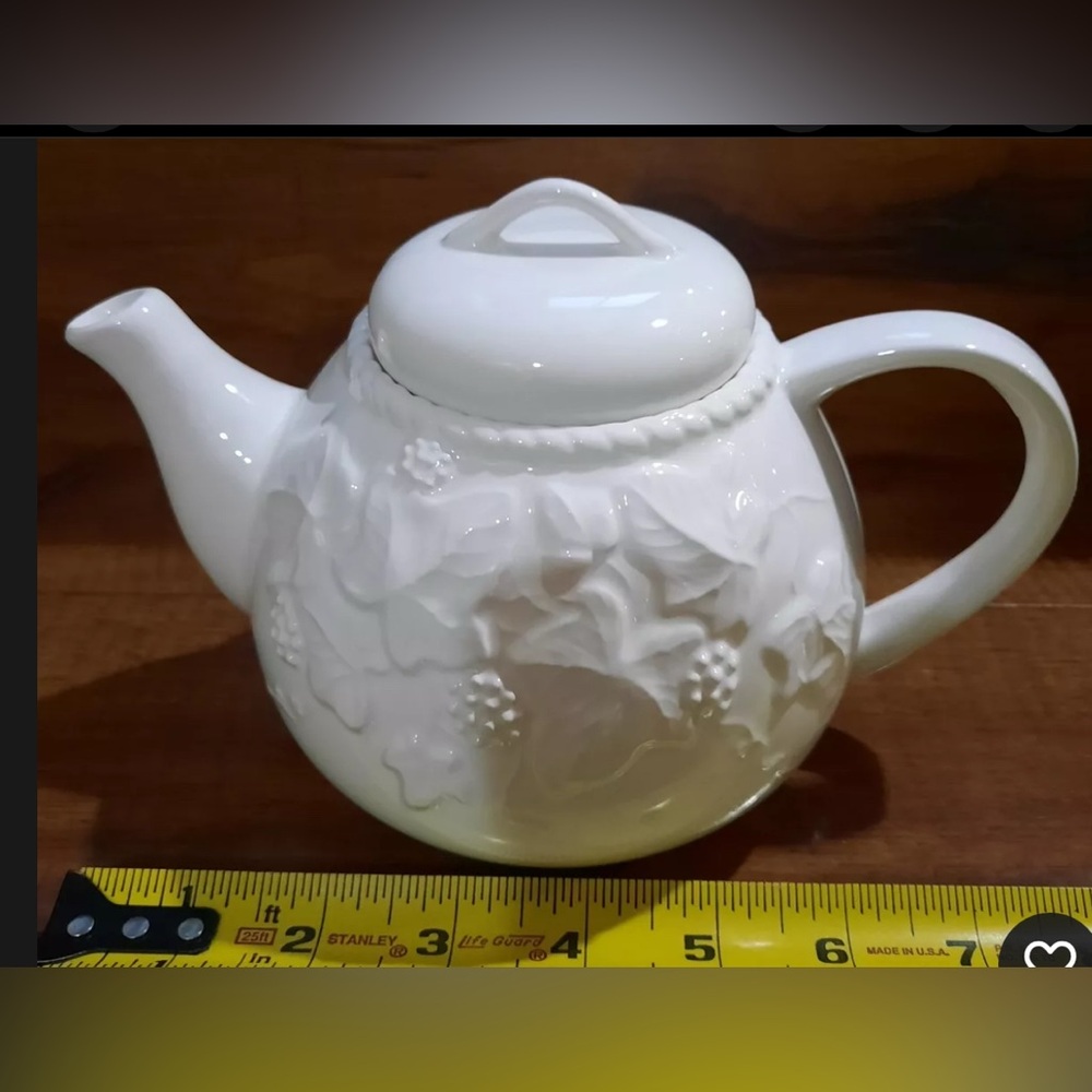 Elegant White Ceramic Teapot